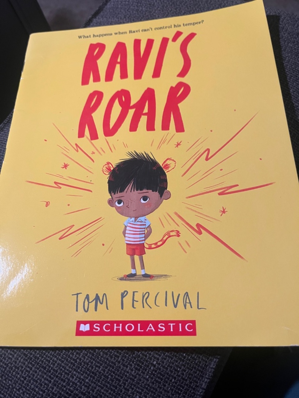 Scholastic “Ravi’s Roar” Bright Yellow Kids Picture Book with Red Accents